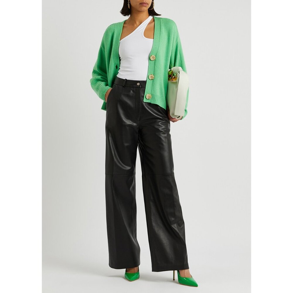 LouLou Studio "Noro" Black Leather Trousers, size XS